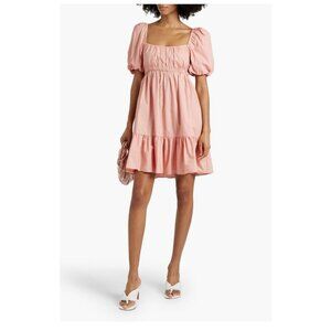 Derek Lam 10 Crosby Ada Dress Womens Sz 6 Rose Balloon Sleeve Milkmaid NEW